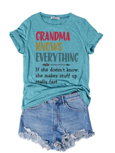 

Grandma Knows Everything Women's T-Shirt, Turquoise, T-shirts