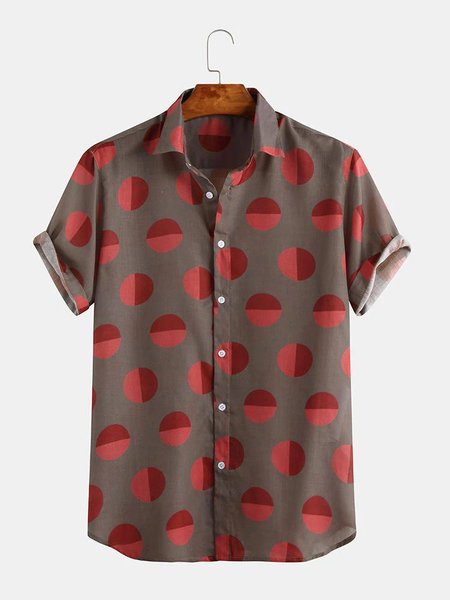 

Mens Holiday Rotundity Printed Short Sleeve Vacation Shirts, Red, Men's Floral shirt