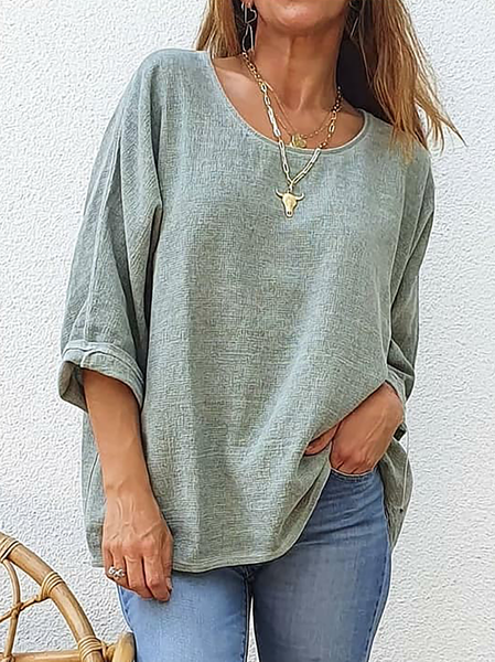 

Plus size Solid Casual Shirts & Tops, Green, Blouses & Shirts