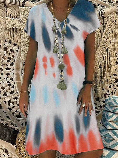 Abito Ombre/Tintura a nodi Maniche Corte, Come immagine, Dresses