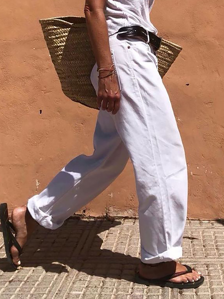 

Casuale Solido Pantaloni, Bianco, Pants