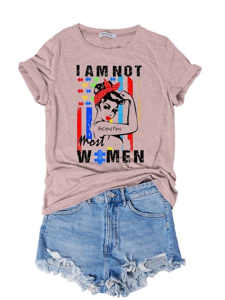 

Im Not Most Women I'm An Autism Mum Adult Tee, Light pink, T-shirts