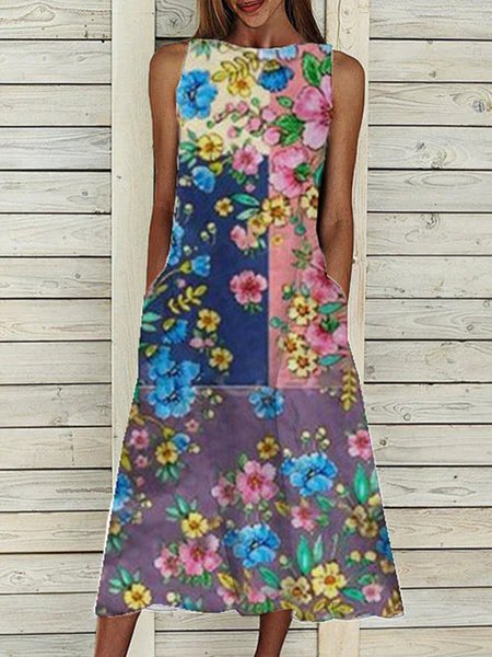 

Casual Floral Cold Shoulder Shift Weaving Dress, Blue, Floral Dresses