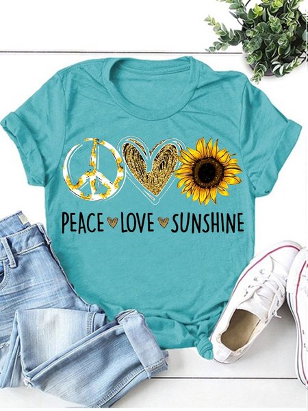 

Peace Love Sunshine Women's T-Shirt, Turquoise, T-shirts