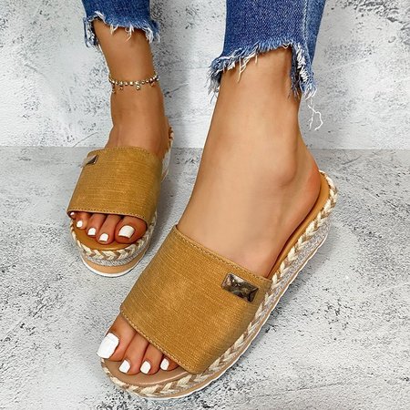 

Low Heel Sandals, Yellow, Sandals & Slippers