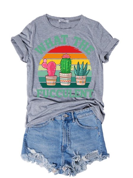 

What The Fucculent Women's T-Shirt, Grey, T-shirts
