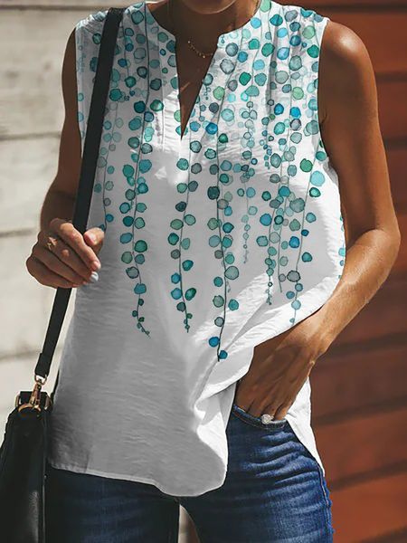 

Stampato Casuale Camicie & Top, Bianco, T-Shirts
