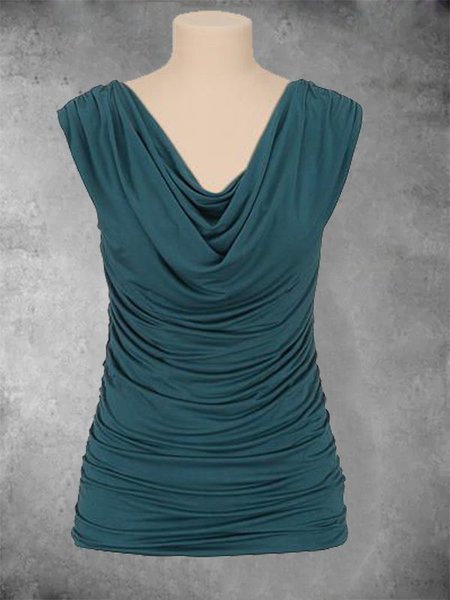 

Solid Casual V Neck Sleeveless Shirts & Tops, Green, Auto-Clearance