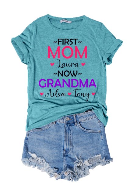 

First Mom Now Grandma Women's T-Shirt, Turquoise, T-shirts