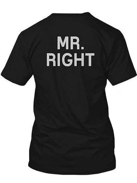 

Mr And Mrs Right Couple T-Shirts, Black, Couple T-shirts