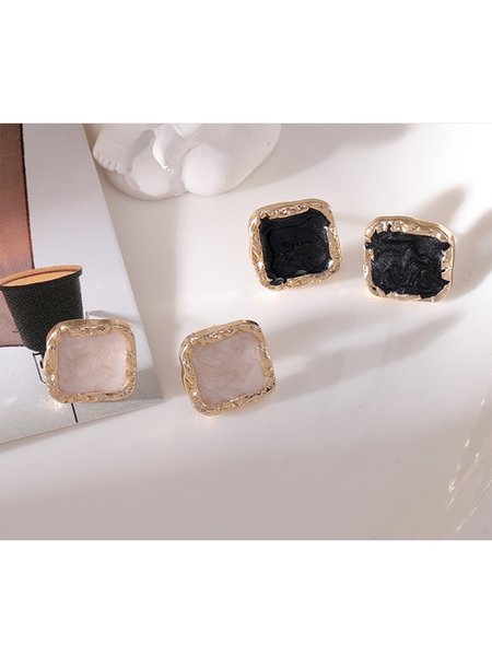 

Alloy Earrings, White, Earrings