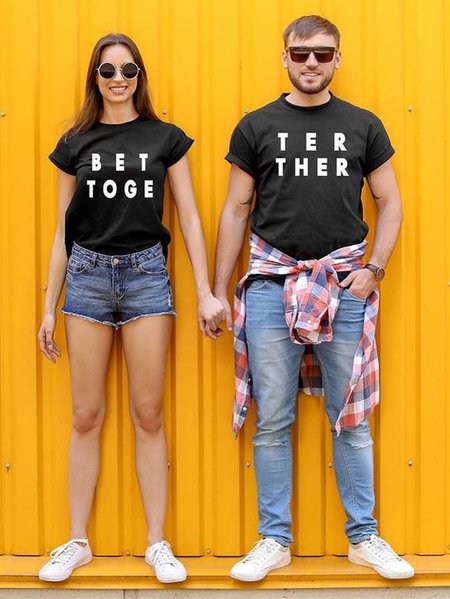 

Better Together Couple Graphic Tee, Black, Couple T-shirts