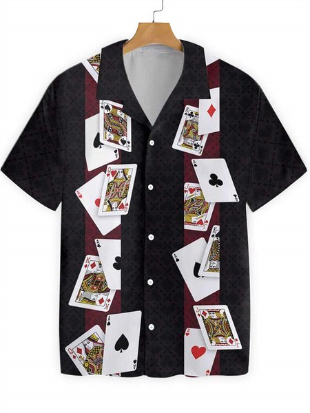 

Regular Fit Short Sleeve Casual Shirt for Men, Black, Men's Floral shirt