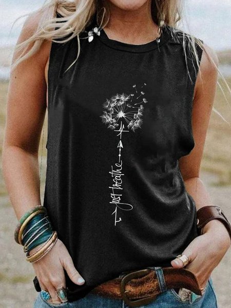 Astratto Casuale Camicie & Top, Nero, Tank Top