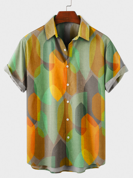 

Geometric Casual Shirts, Yellow, Men's Floral shirt