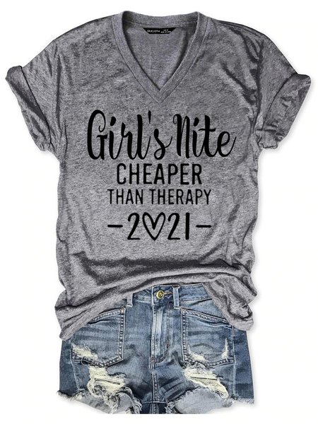 

Girl's Nite Cheaper Than Therapy Women's T-Shirt, Grey, T-shirts