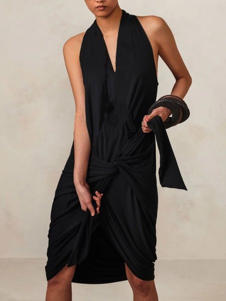 

Casuale senza maniche taglia grande Abito, Nero, Dresses