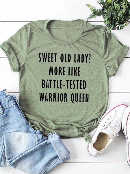 

Sweet Old Lady Tee, Army green, Tops
