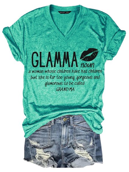 

Glamma Short Sleeve Casual Women Tee, Grass green, T-shirts