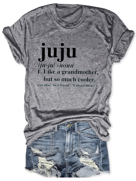 

Ju Ju Short Sleeve Casual Cotton-Blend Women Tee, Gray, T-shirts