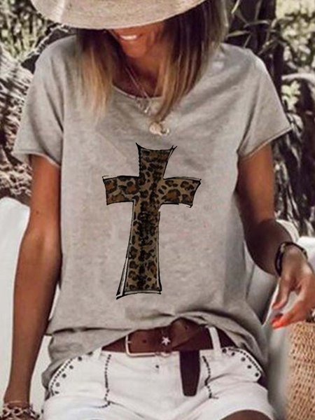 

Camicie & Top Dritto Maniche Corte Girocollo Cotone, Grigio, T-Shirts