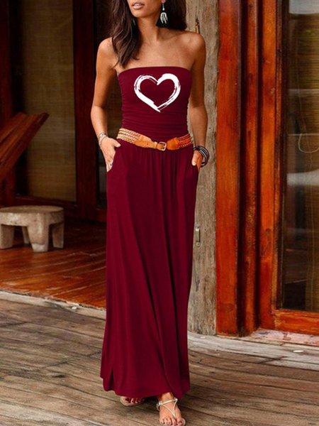 

Spalla Nuda Abito, Vino rosso, Dresses