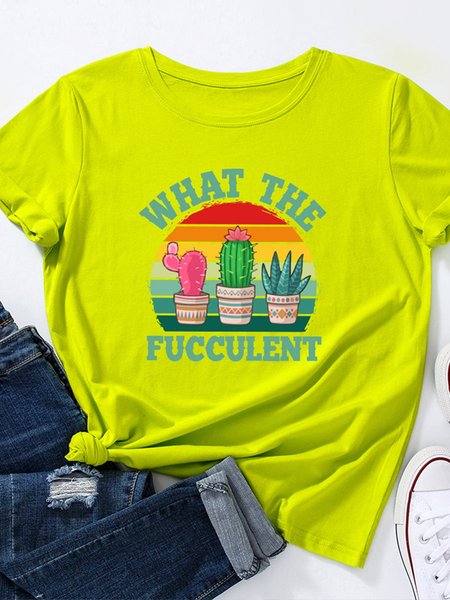 

What The Fucculent Vintage Tee, Fluorescent green, T-shirts