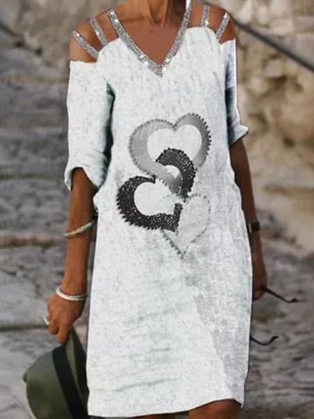 

Abito Mezza Manica Vintage, Bianco, Dresses