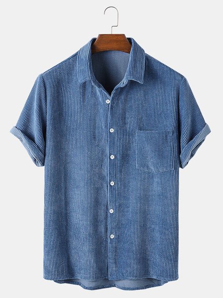 

Men's Solid Pockets Basic Shirts, Blue, Men's Floral shirt