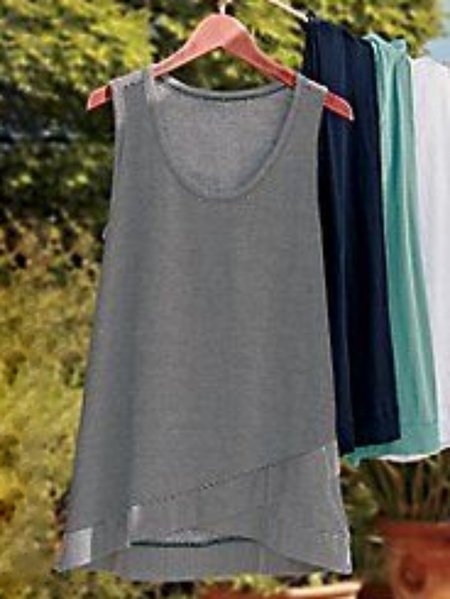 

Cotton Casual Tops, Deep gray, Tank Tops & Camis