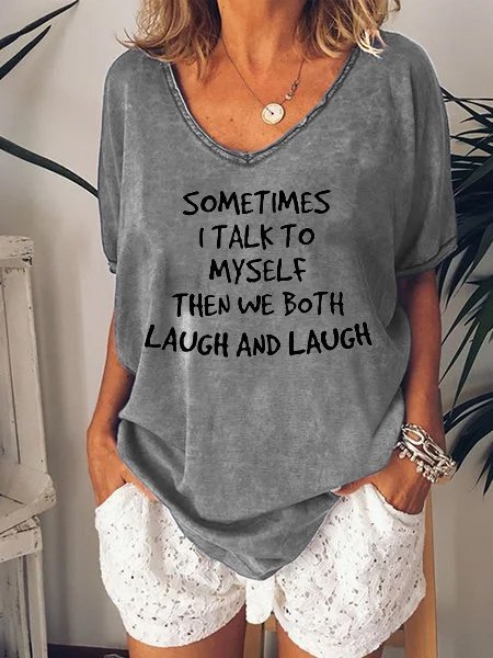 

Sometimes I Talk to Myself Tee, Gray, T-shirts