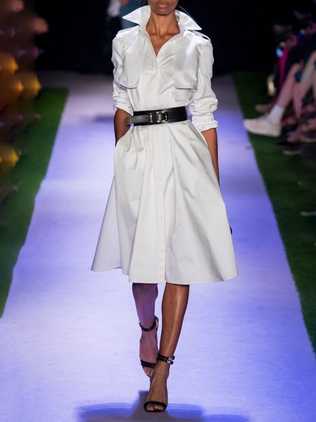 

Casuale Maniche Lunghe taglia grande Abito, Bianco, Dresses