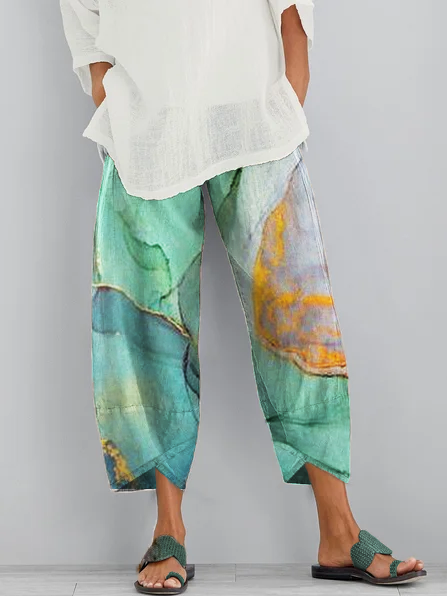 

Vintage Astratto Dritto Pantaloni, Multicolore, Pants