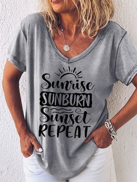 

Sunrise Sunburn Sunset Repeat Women's T-Shirt, Grey, T-shirts
