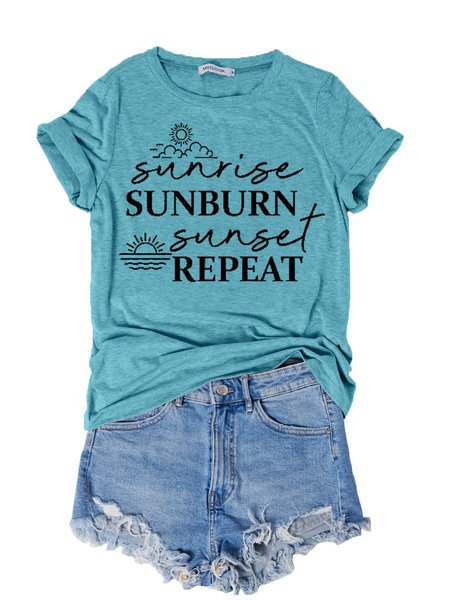 

Sunrise Sunburn Sunset Repeat Women's T-Shirt, Turquoise, T-shirts