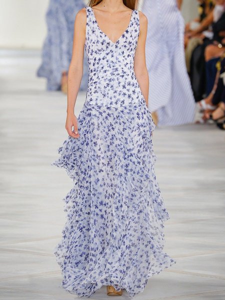 

Seta chiffon senza maniche Gonna Casuale, Viola, Dresses