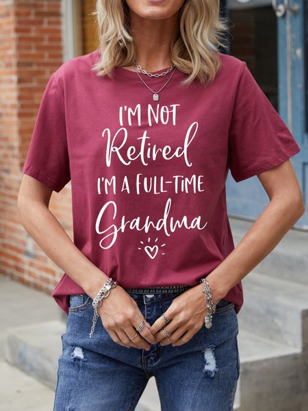 

Casual Cotton-Blend O-Neck Shirts & Tops, Red, T-shirts