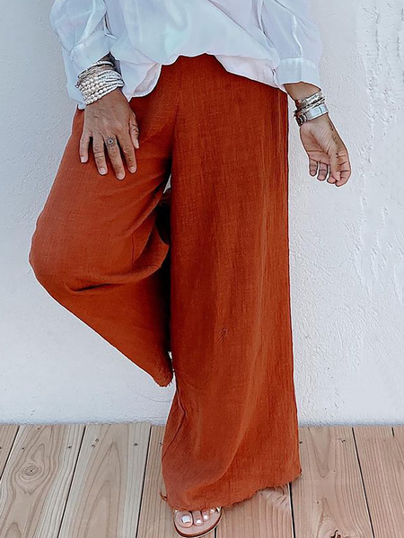 

Plus size Solid Casual Pants, Caramel, Pants