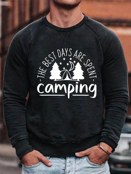 

Camping Graphic Men's Sweatshirt, Black, Men's Clothing