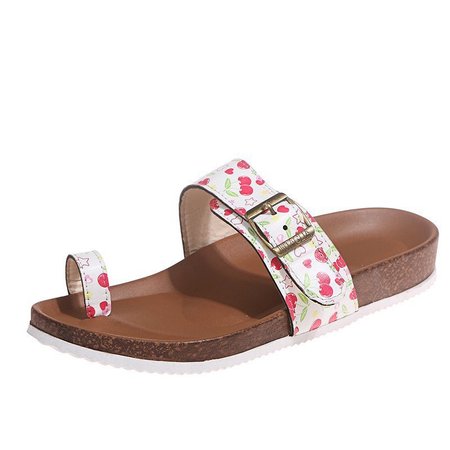 

Snake-print Leopard-print Floral Graphics And Generous Buckle Flip-flops, Flower, Slippers