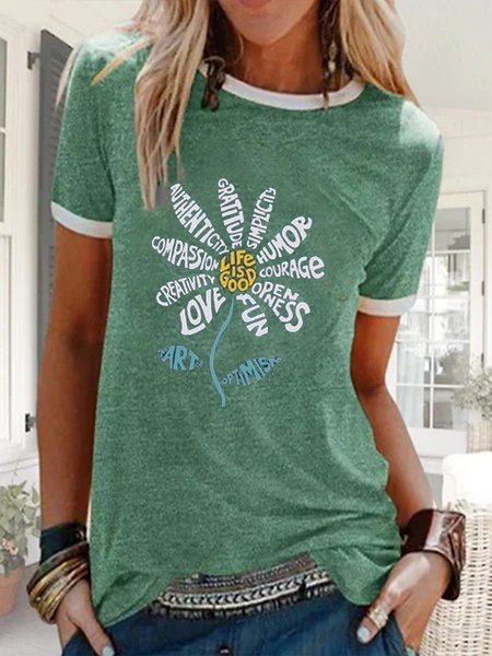 

Vintage Girocollo Maniche Corte Top, Green, Blouses & Shirts