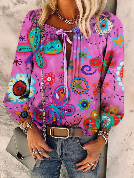 

Plus size Long Sleeve Hippie Shirts & Tops, Purple, Tops