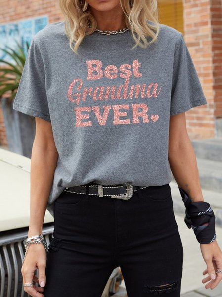 

Short Sleeve Cotton-Blend Casual Shirts & Tops, Gray, T-shirts