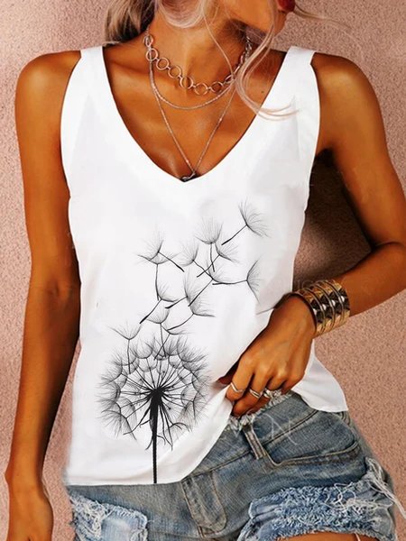 Piante Senza Maniche Camicie & Top, Bianco, Tank Top