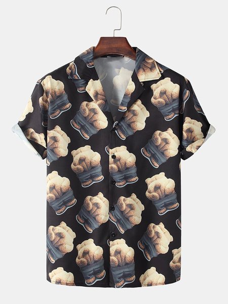 

Regular Fit Short Sleeve Casual Shirt for Men, Black, Short Sleeves Shirts