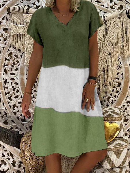 

Casual Short Sleeve Knitting Dress, Green, Midi Dresses