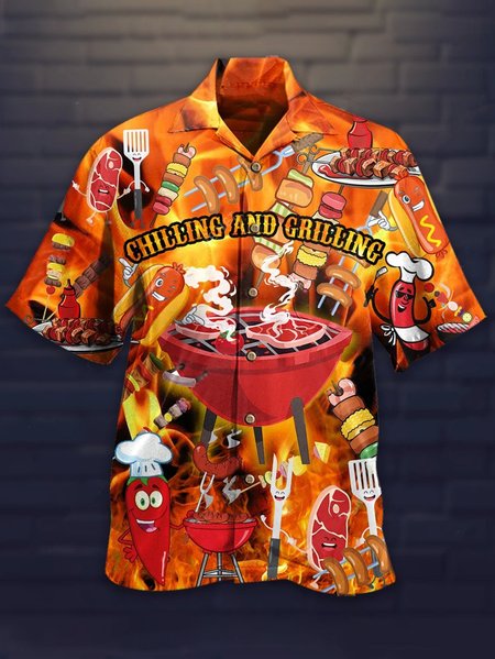 

Men's Shirt Collar Abstract Printed Shirts, Red, Men's Floral shirt