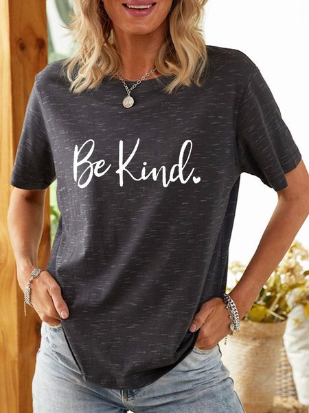 

Be Kind Graphic Tee, Stripe-gray, T-shirts