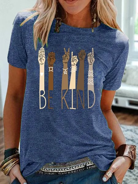 

Camicie & Top Maniche Corte Lettera Stampato Misto Cotone, Blu, T-Shirts
