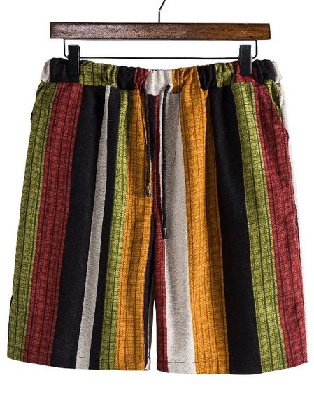 

Men's Simple Pockets Cotton-Blend Pants, Yellow, Shorts